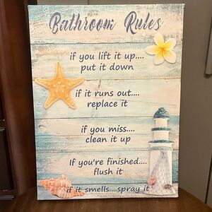 Bathroom Rules Decorative Sign